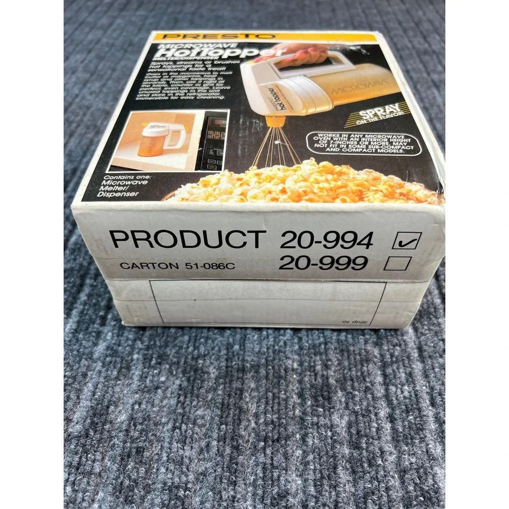 New Vintage PRESTO Microwave HotTopper Melter Dispenser White 20-994 Unopened
